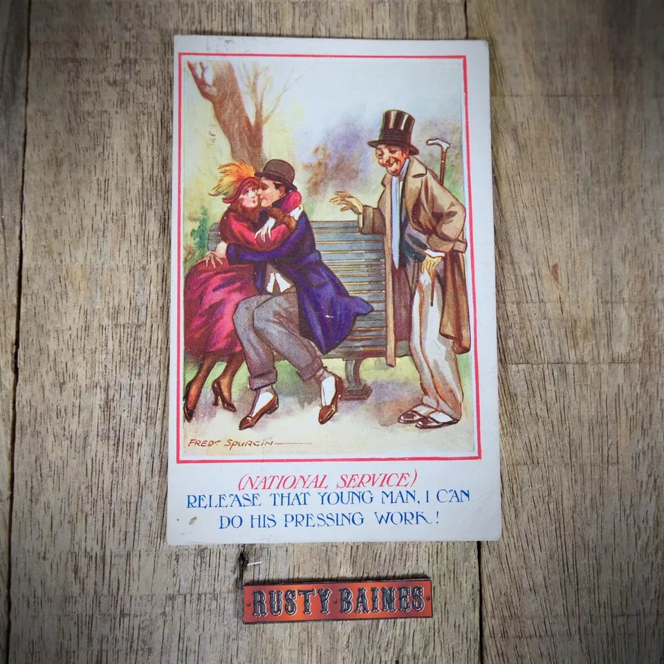 Vintage Postcard, Comic, Fred Spurgin, National Service, Romance