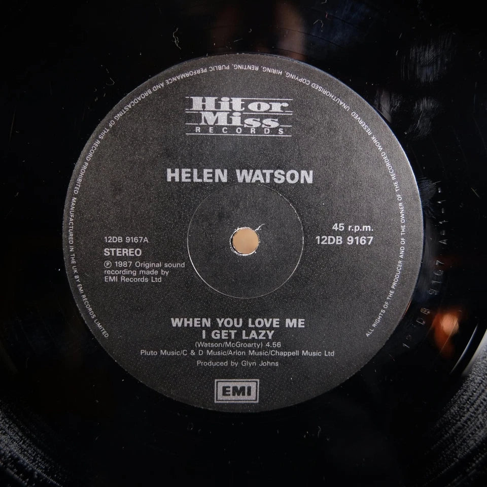 Record 12" Single, Helen Watson, When You Love Me I Get Lazy