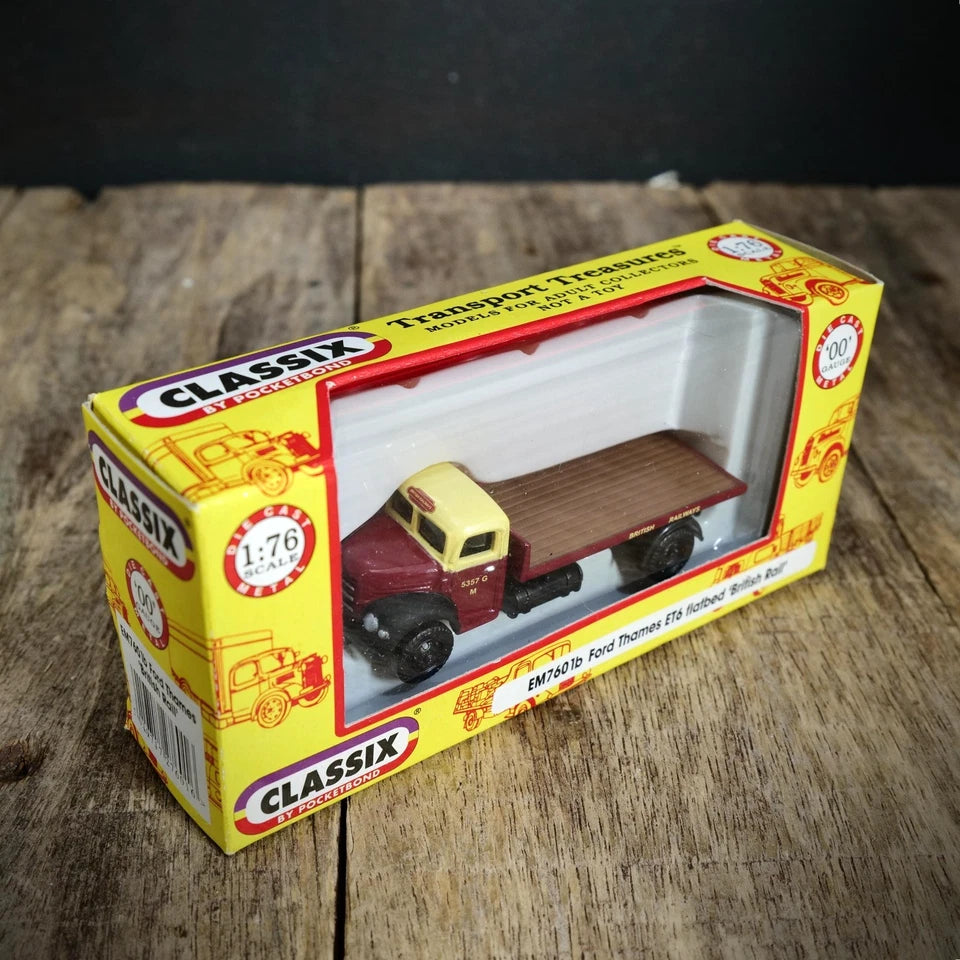 Pocketbond Classix Ford Thames ET6 British Rail Flatbed Lorry 1/76