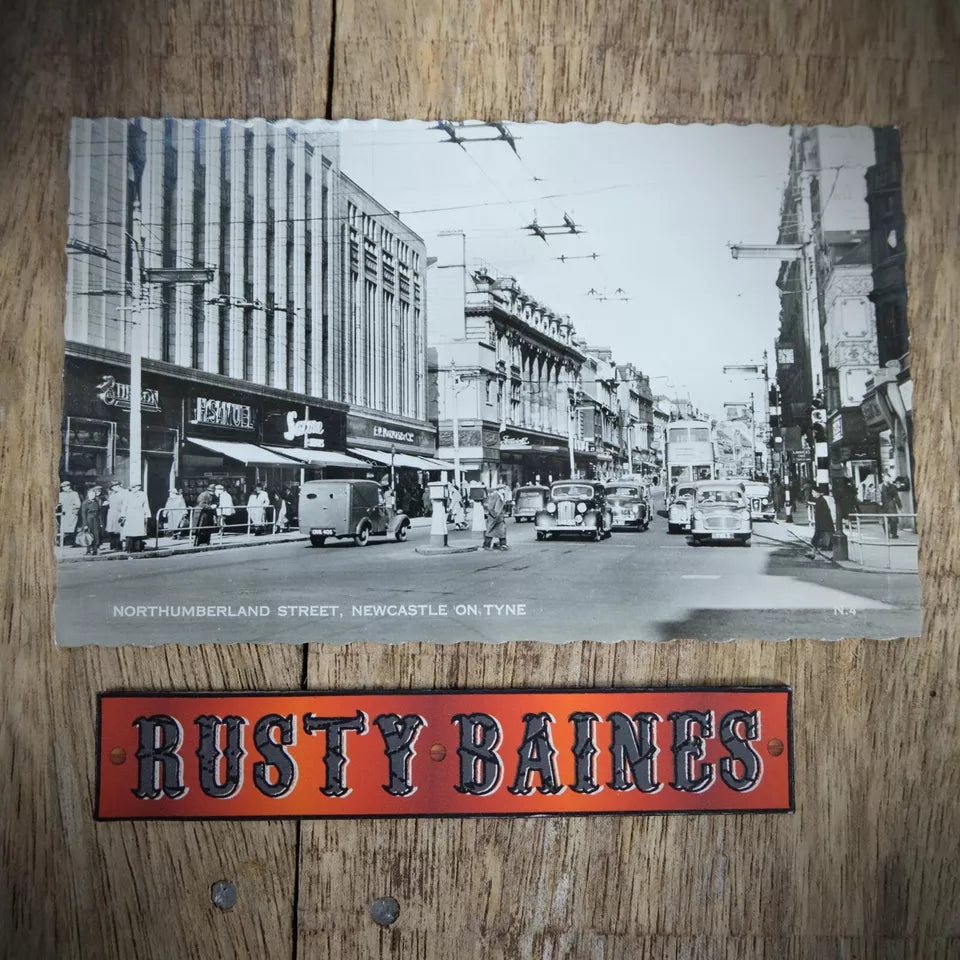 Postcard, Newcastle, Northumberland Street, Classic Cars, Real Photo