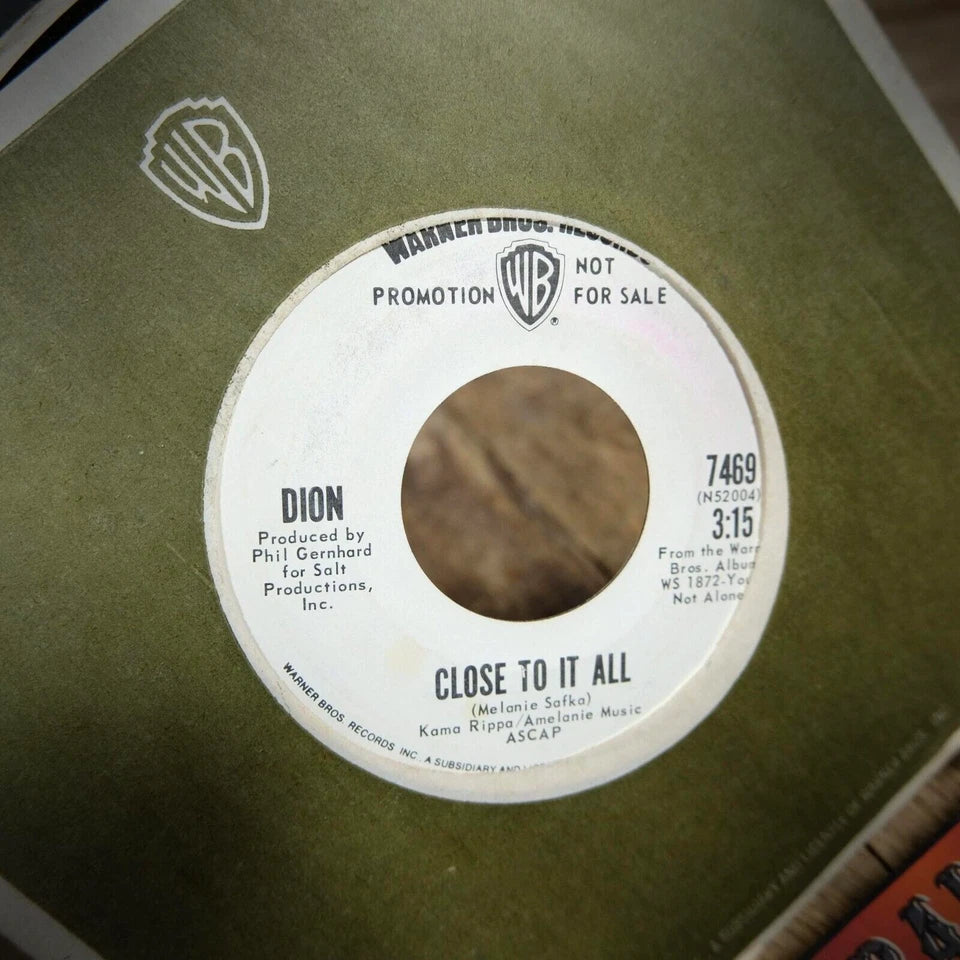 Record 7" Single, Dion, Close to it All/Let it Be