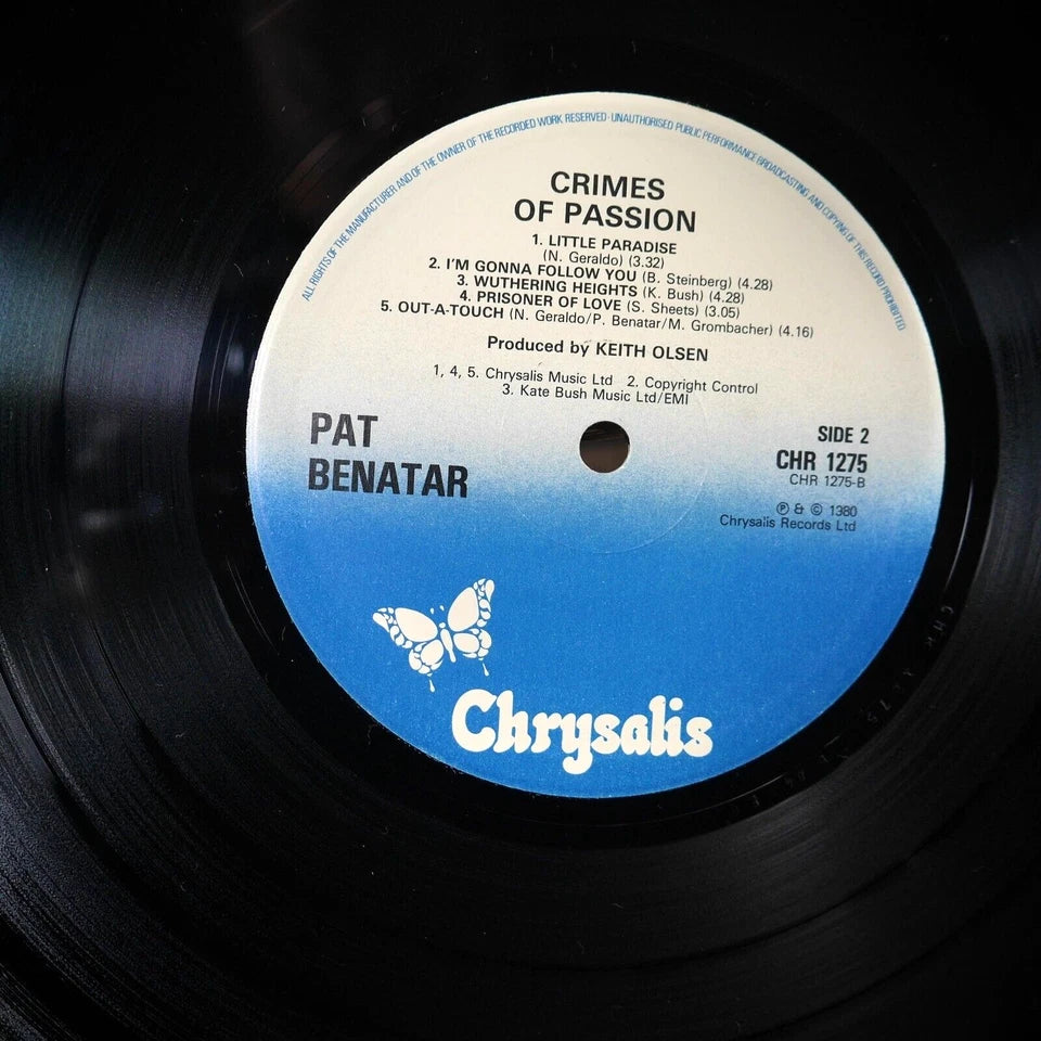 Record LP Album, Pat Benatar, Crimes of Passion