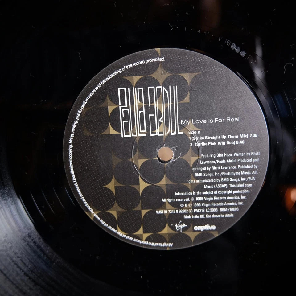 Record 12" Single, Paula Abdul, My Love is for Rea