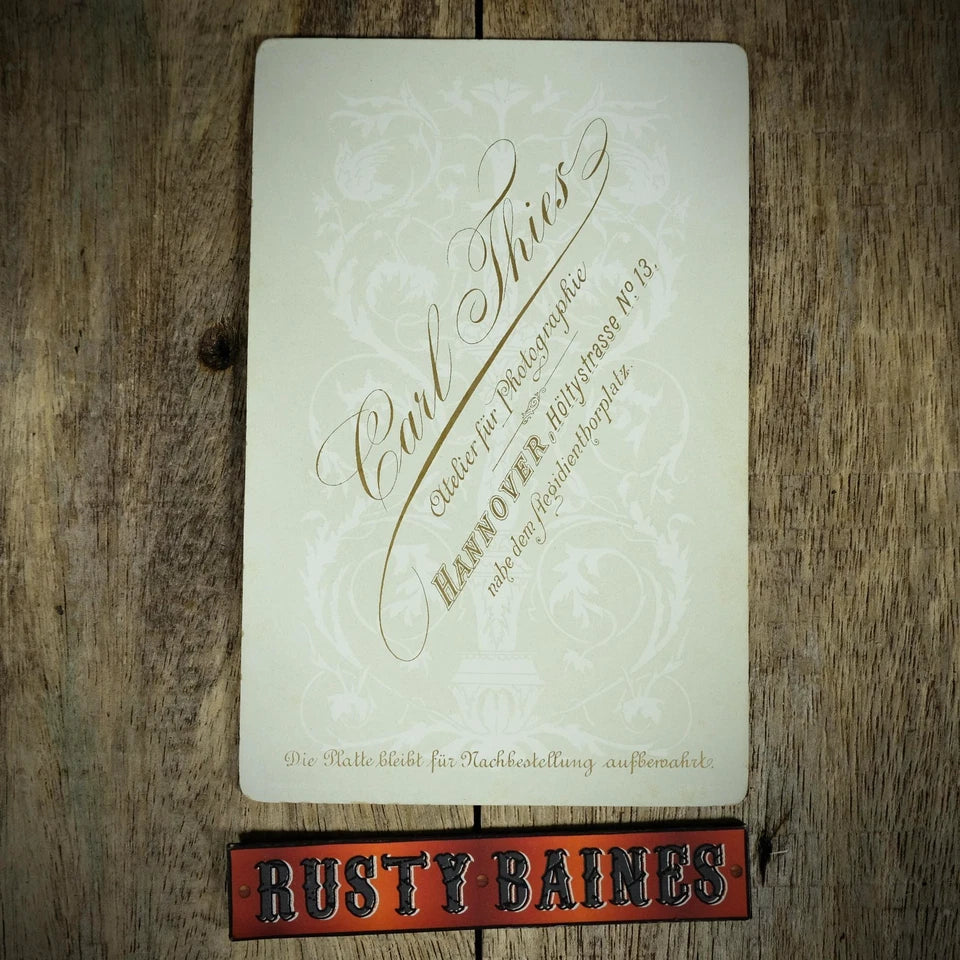 Cabinet Card Victorian Photo, Portrait of German Soldier, Carl Thies Hannover