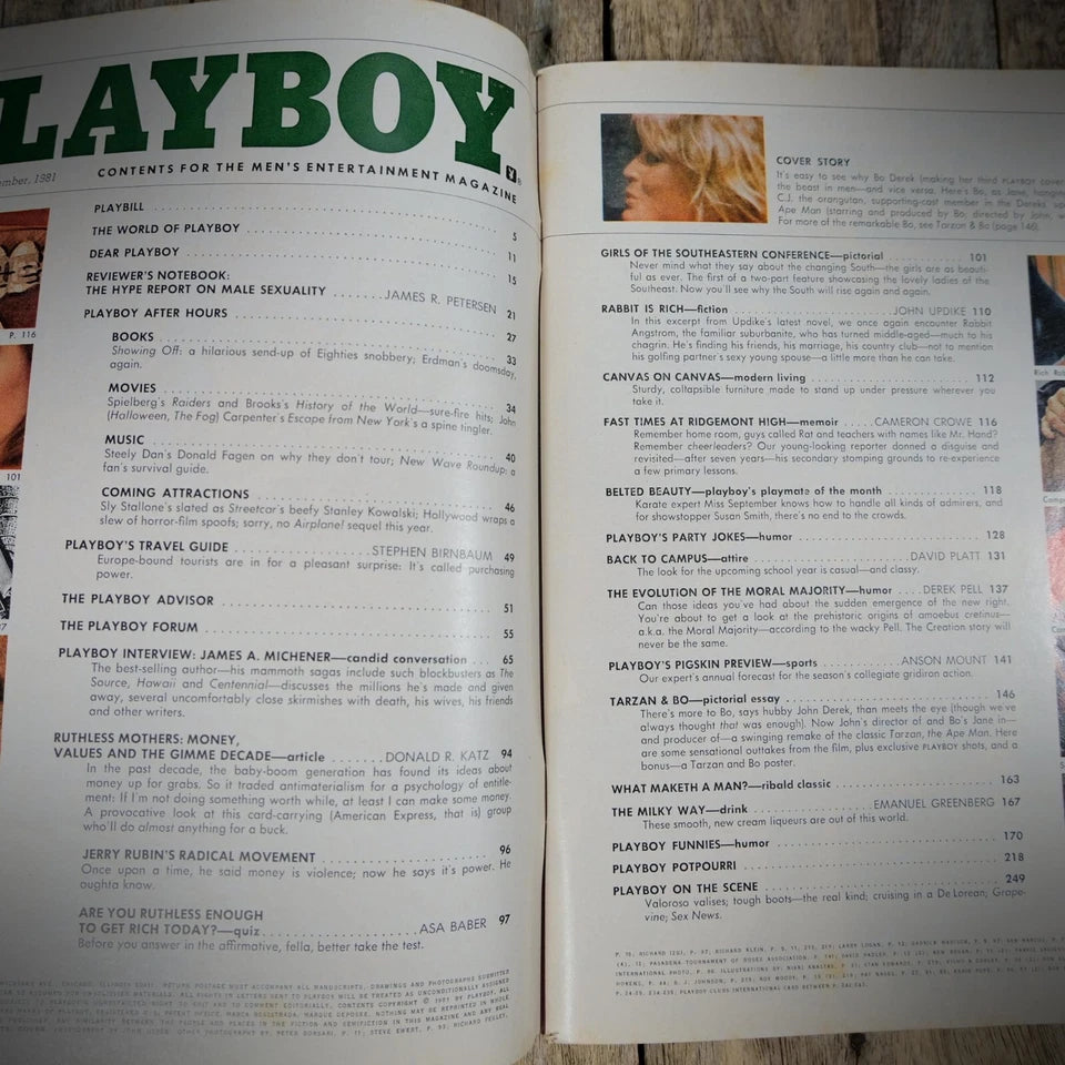 Vintage Playboy Magazine 1981 September