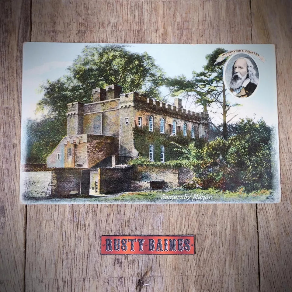 Antique Postcard, Somersby Manor, Alfred Tennyson, Printed