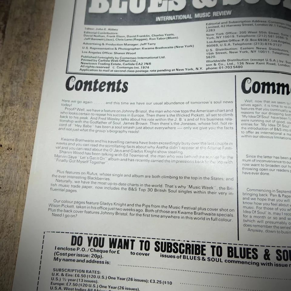 Blues & Soul Magazine #141 1974 Ed Townsend, The Joneses, Fred Wesley, J Bristol