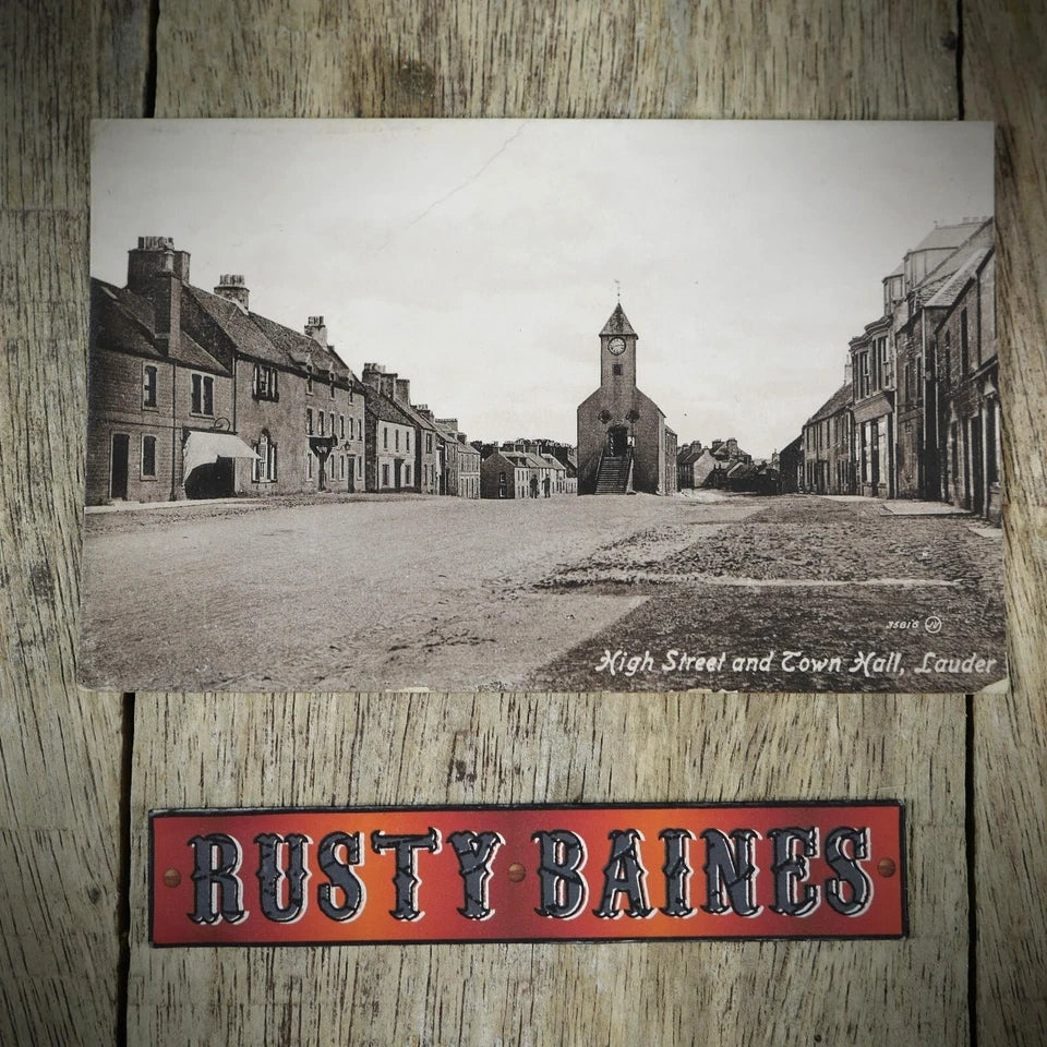 Postcard, Lauder High Street & Town Hall, Scotland, Printed
