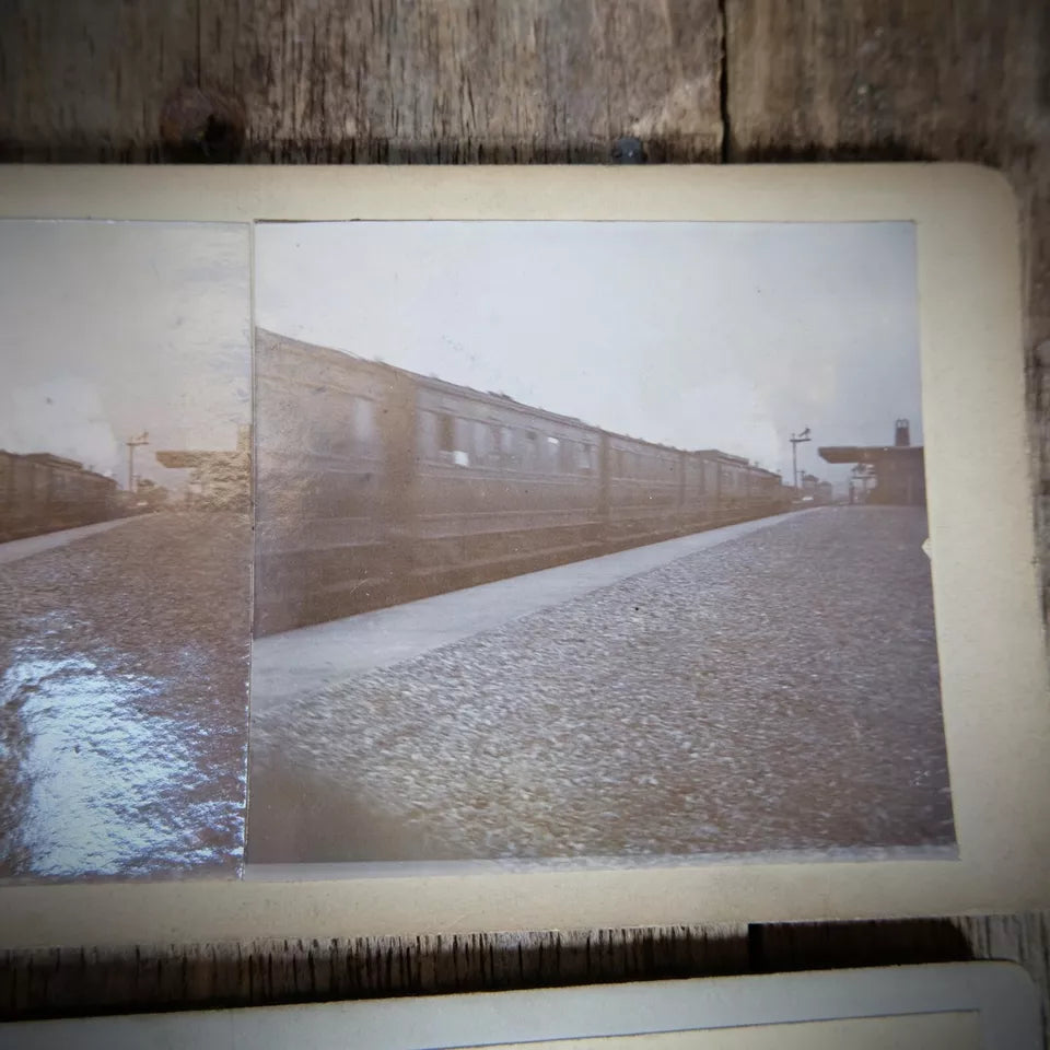 Stereoview Card, Railway Bundle, Steam Train Interest