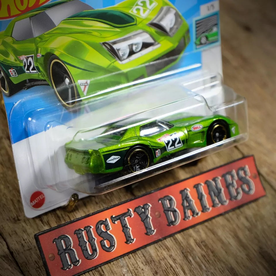 Hot Wheels, '76 Greenwood Chevy Corvette, Green, Short Card