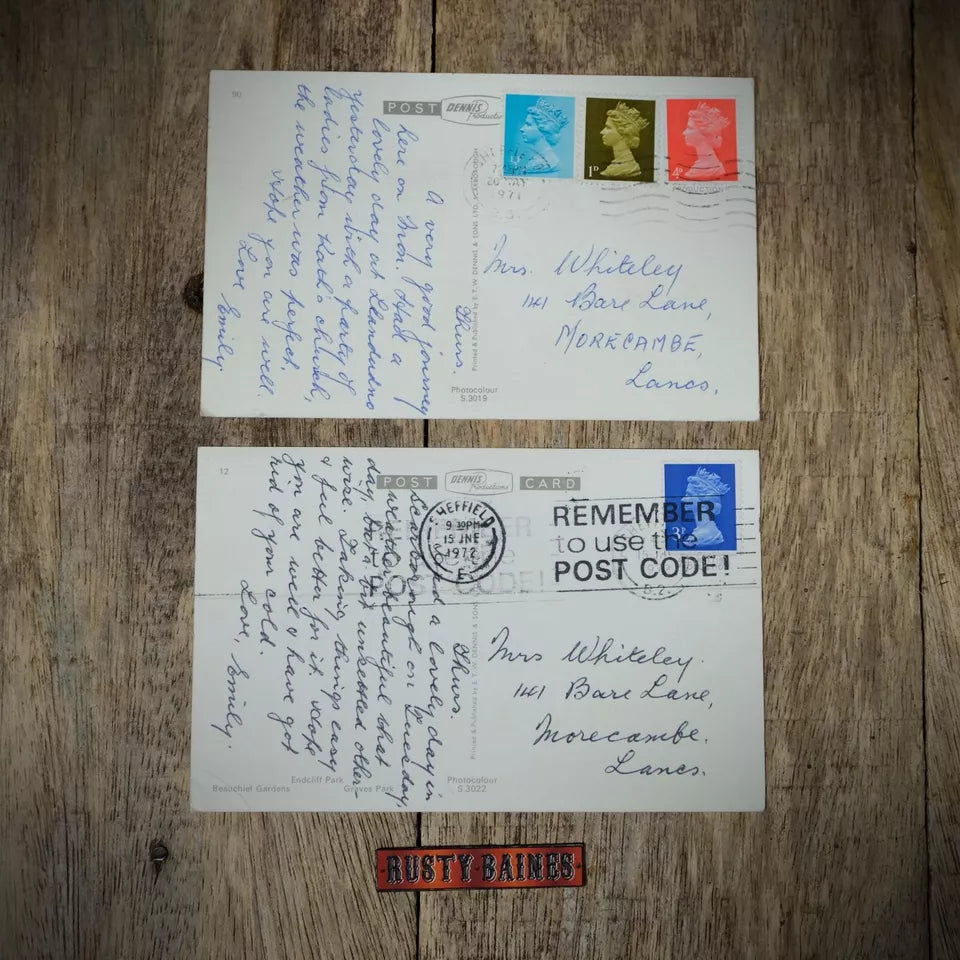 Vintage Postcard x2, Sheffield, Multiview, Retro ETW Dennis , Printed