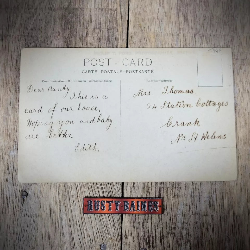 Postcard, House Patriotic Decoration, PU Crank St Helens, Real Photo