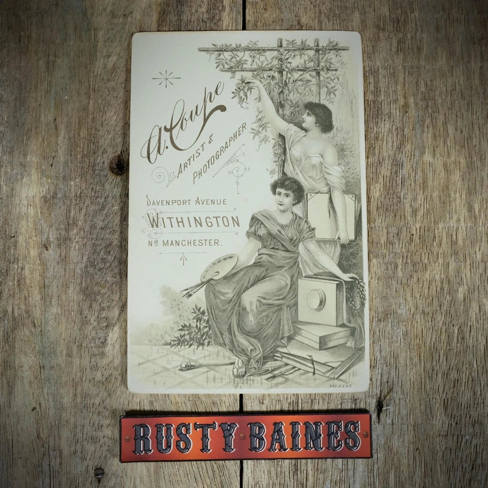 Cabinet Card Victorian Photo, Portrait of Lady in Dress, Coupe of Withington