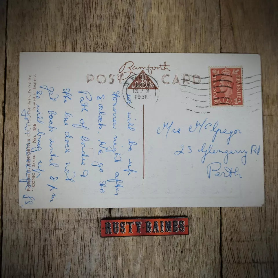 Vintage Postcard, Bamforth, Trapped Wind in Church