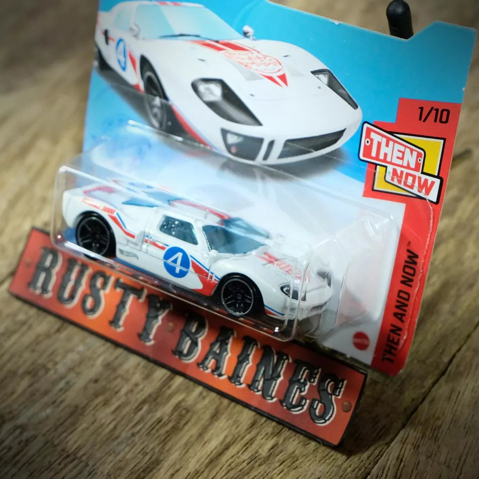 Hot Wheels, Ford GT-40, Metallic Pearl White, Short Card