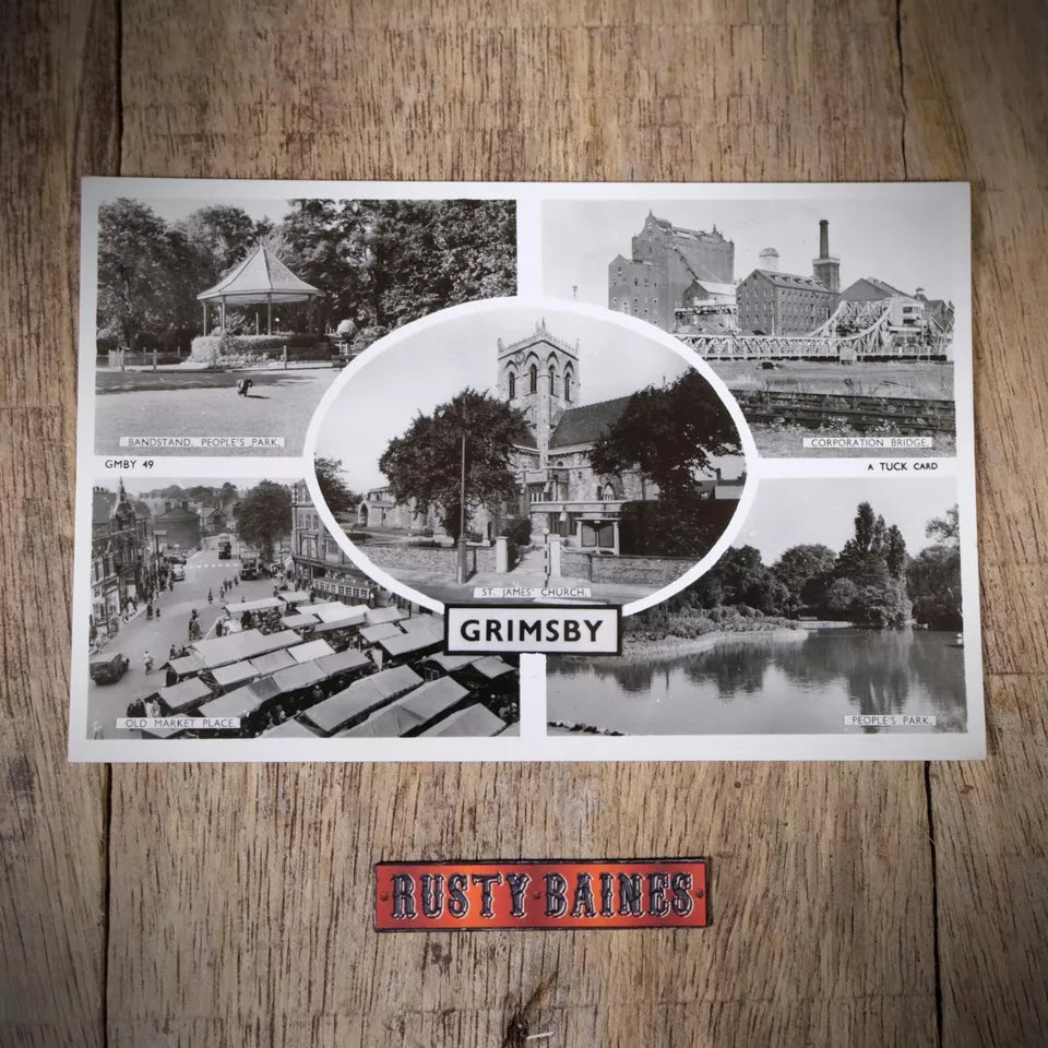 Vintage Postcard, Grimsby Multiview, Corporation Bridge...Real Photo