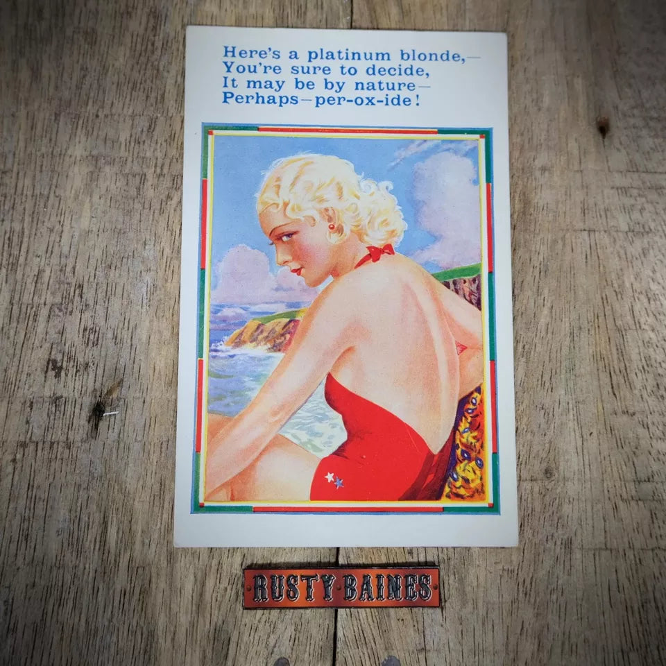 Postcard, Comic, XL Series 3957, Peroxide Blonde Flapper Girl