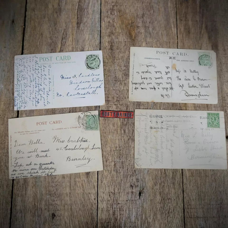 Postcards x4 Blackpool, Donkey's Promenade, Talbot Square Etc.