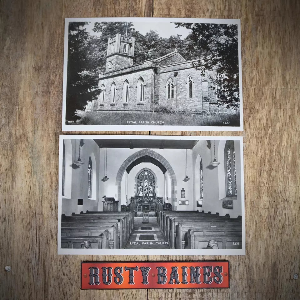 Postcard x2, Rydal Parish Church Real Photo
