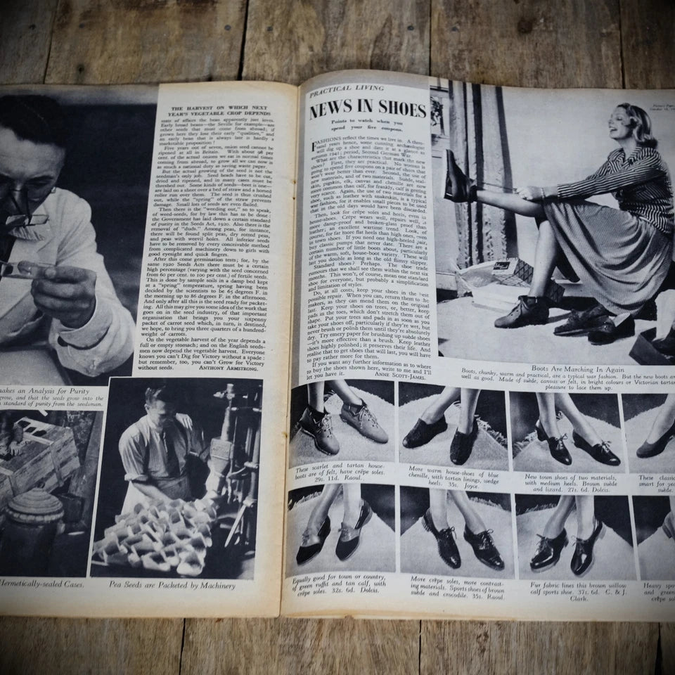 Picture Post WW2 October 18 1941 Farming/Seed, Shoes, UK Soviet School