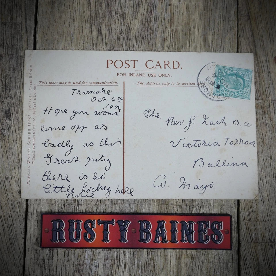 Postcard, Comic, Ralph Rowland, Hockey Ball in the Face Accident