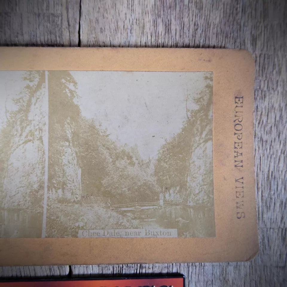 Stereoview Card, Chee Dale, nr Buxton, Peak District Derbyshire, Landscape