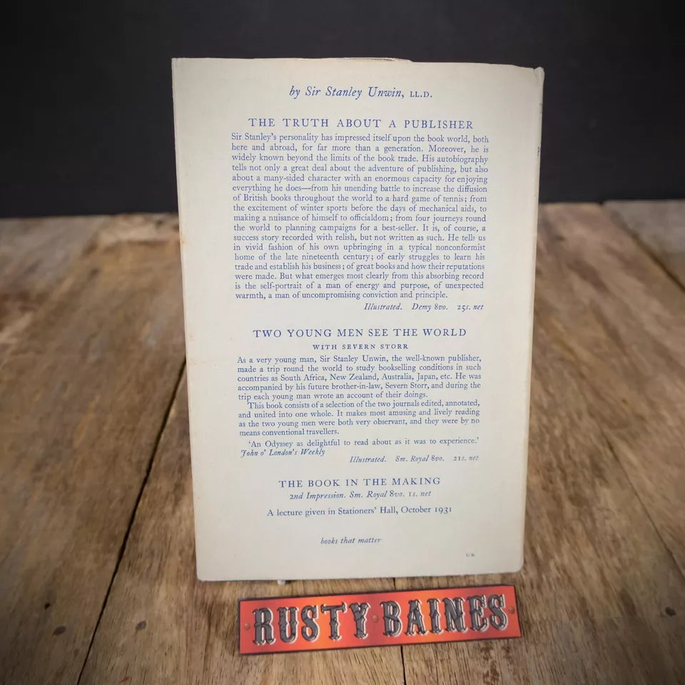 The Truth About Publishing, Stanley Unwin, 1960 Hardcover