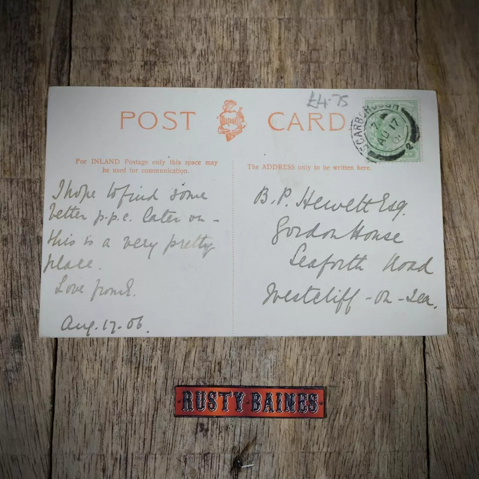Antique Postcard, Scarborough from Lighthouse Pier, Rowing Boat 1917