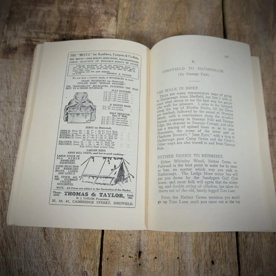 Across the Derbyshire Moors 1946 23rd Edition, Sheffield/Peak District Paperback