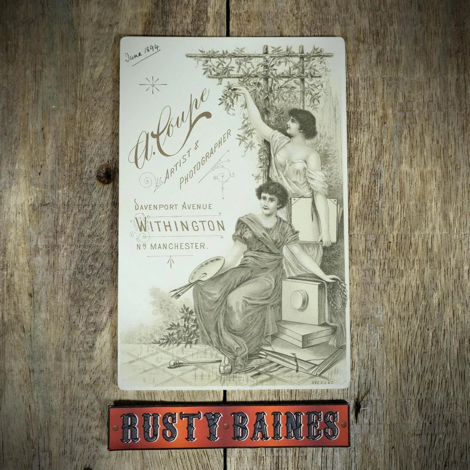 Cabinet Card Victorian Photo, Portrait of Man, Handlebar Moustache, Withington