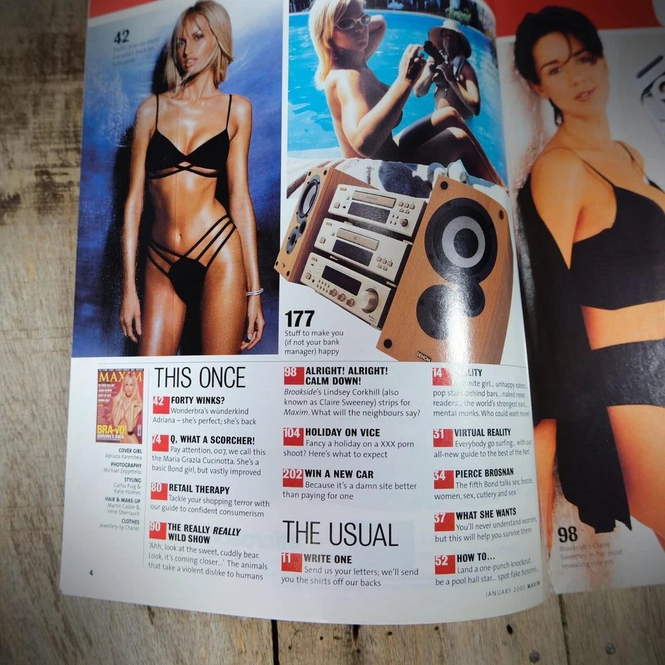 Maxim Magazine January 2000, Claire Sweeney/Maria Grazia Cucinotta