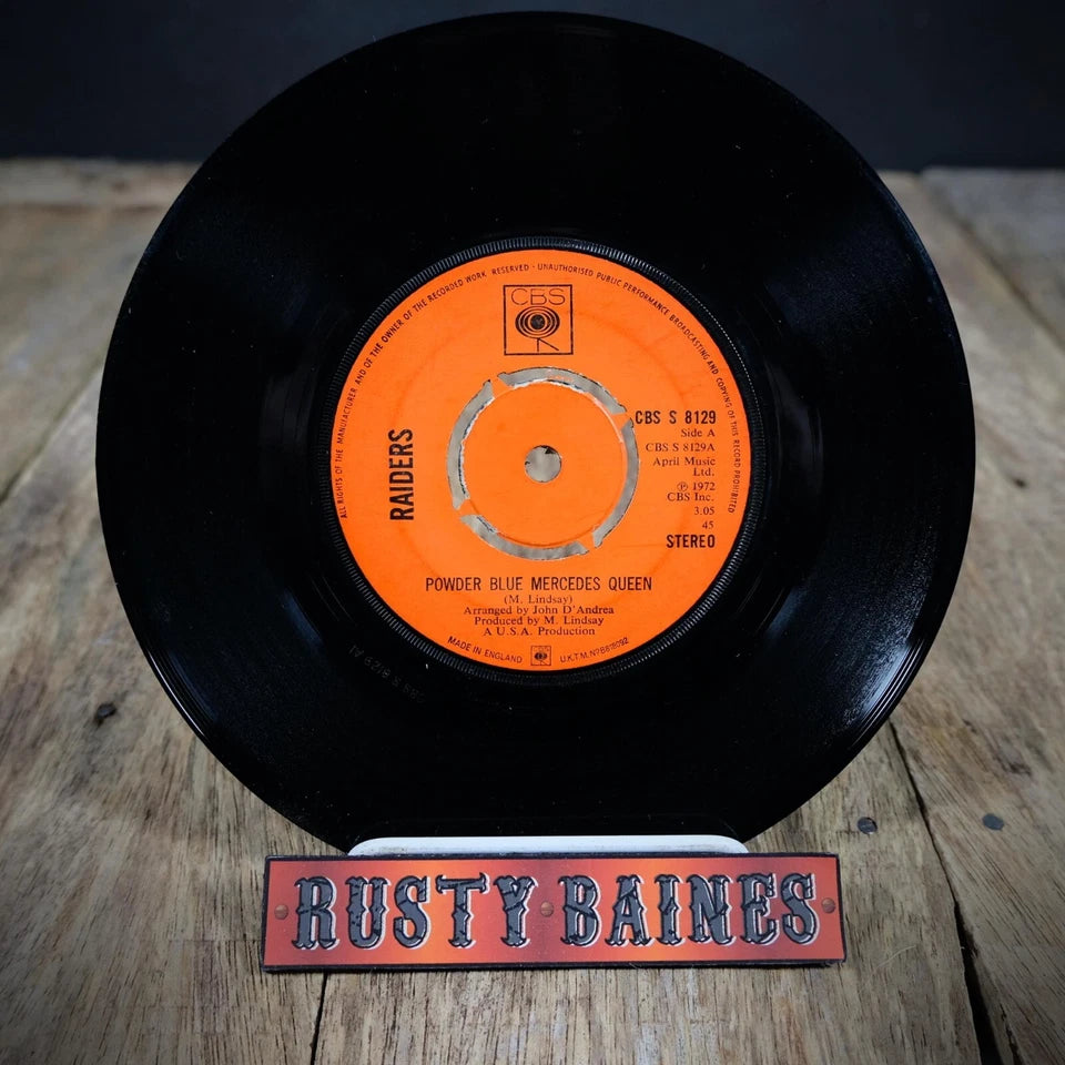 Record 7" Single, Raiders, Powder Blue Mercedes Queen, CBS