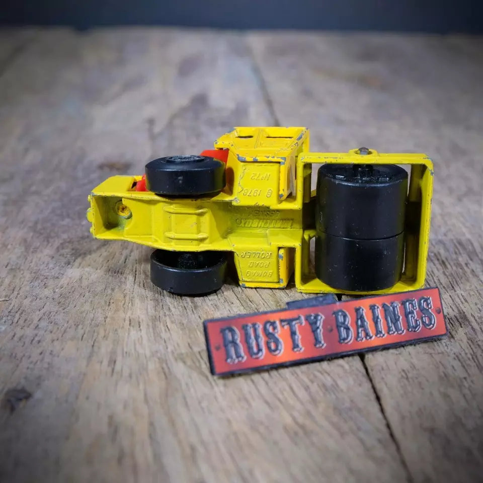 Matchbox #72 Bomag Road Roller, Playworn, No Box