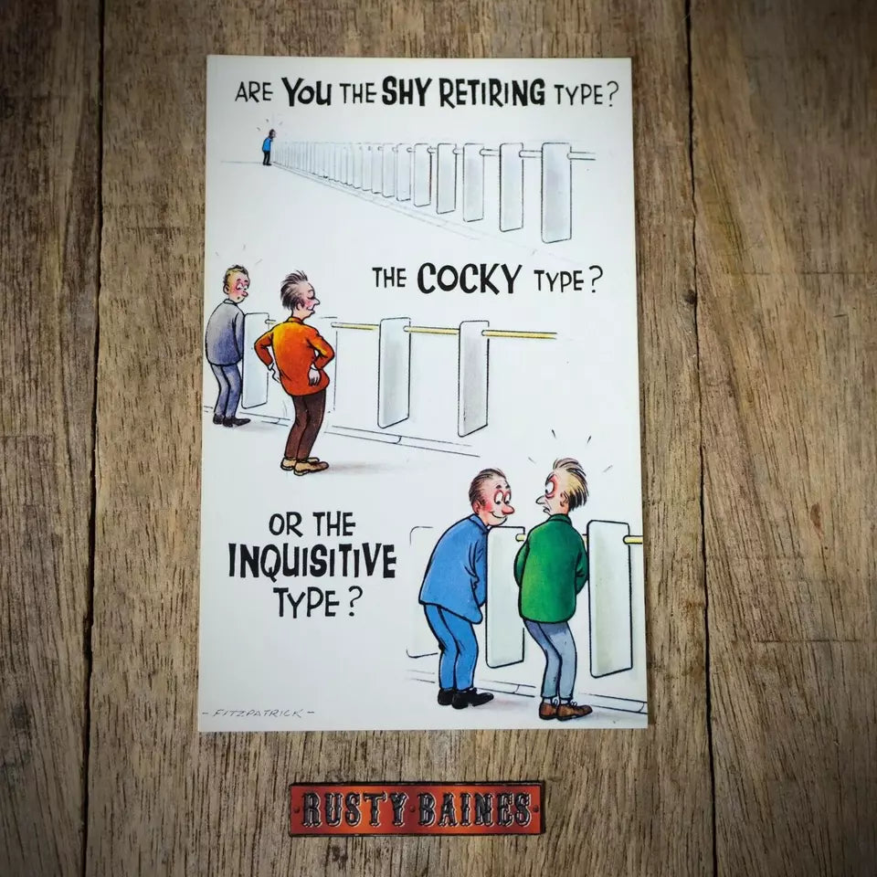 Vintage Comic Postcard, Bamforth, Cocky Man, Toilet Urinal