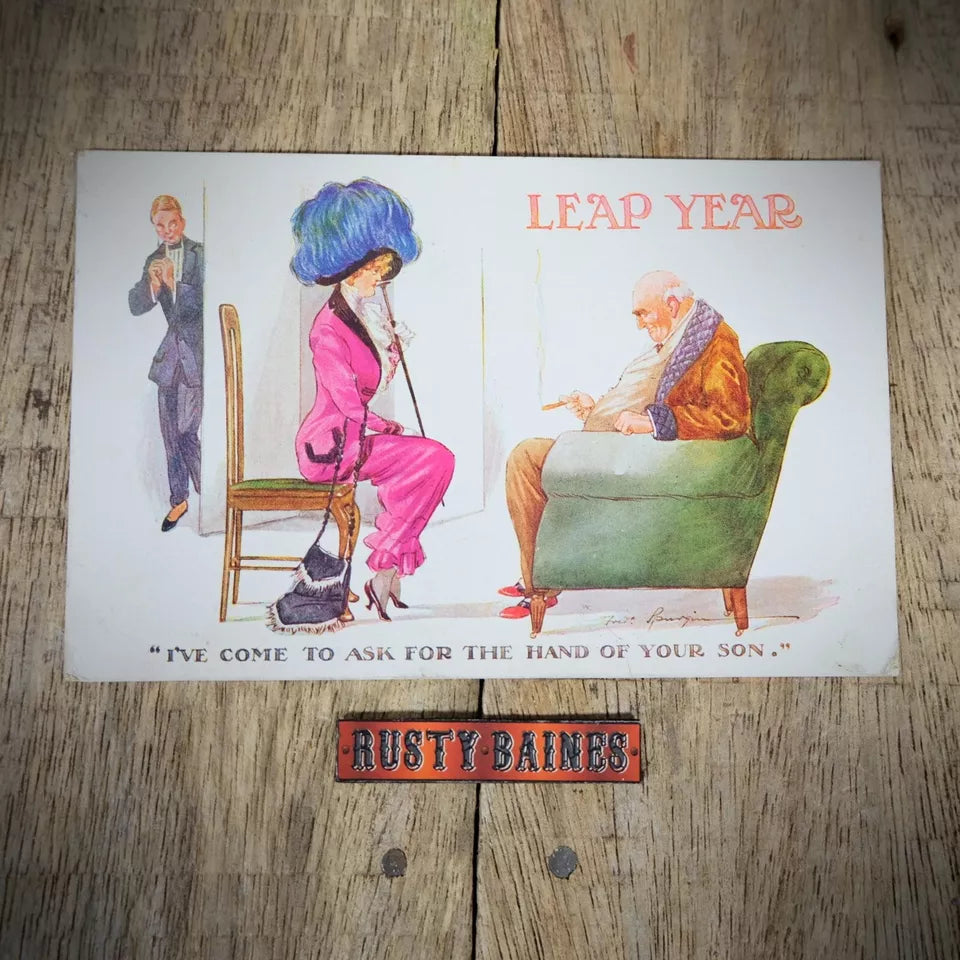 Postcard, Comic, Fred Spurgin, Leap Year, Lady Asking for Marriage