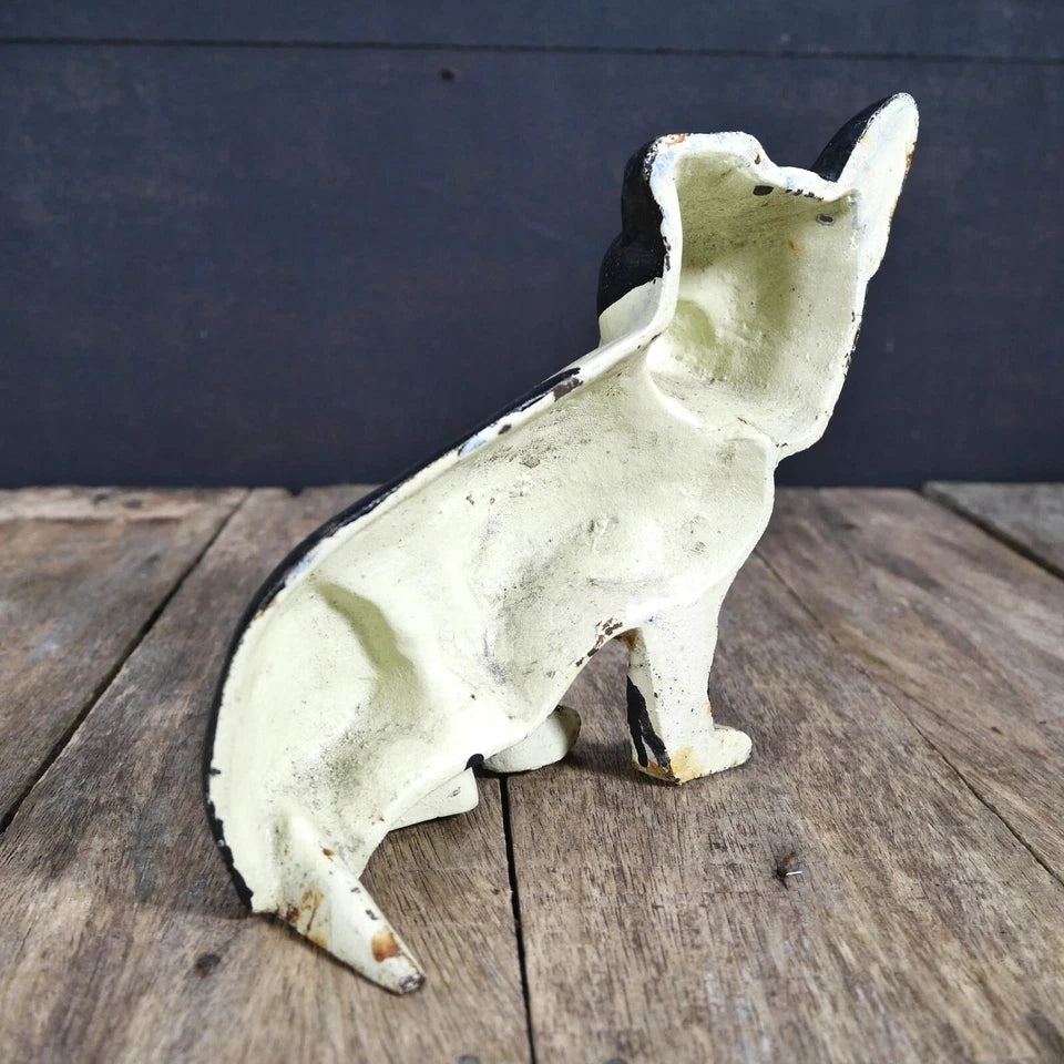 Vintage Cast Iron Dog Door Stop Boston Terrier