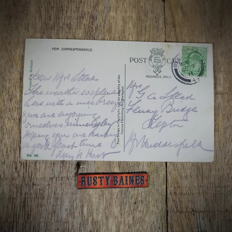 Vintage Postcard, Comic, Blackpool on Rocks, Send More Cash, Stranded