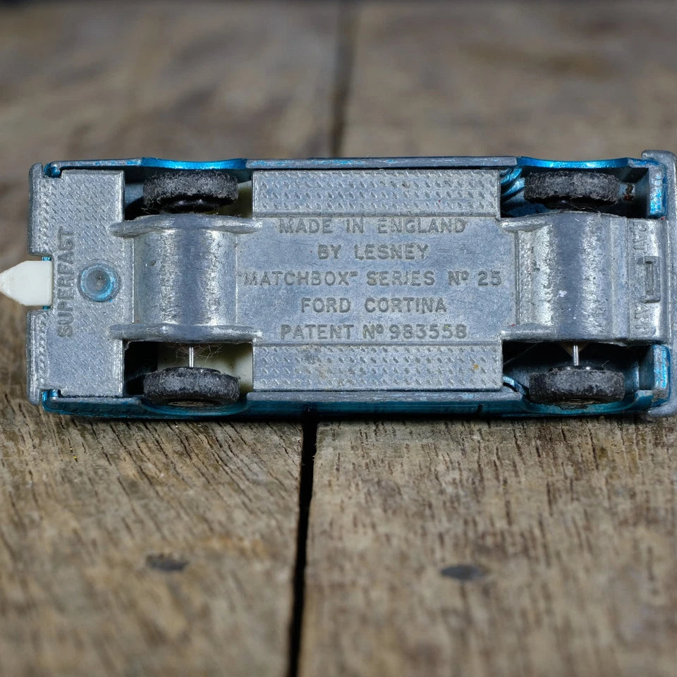 Original Vintage Matchbox/Lesney No.25 Ford Cortina Mk2 Blue, No Box