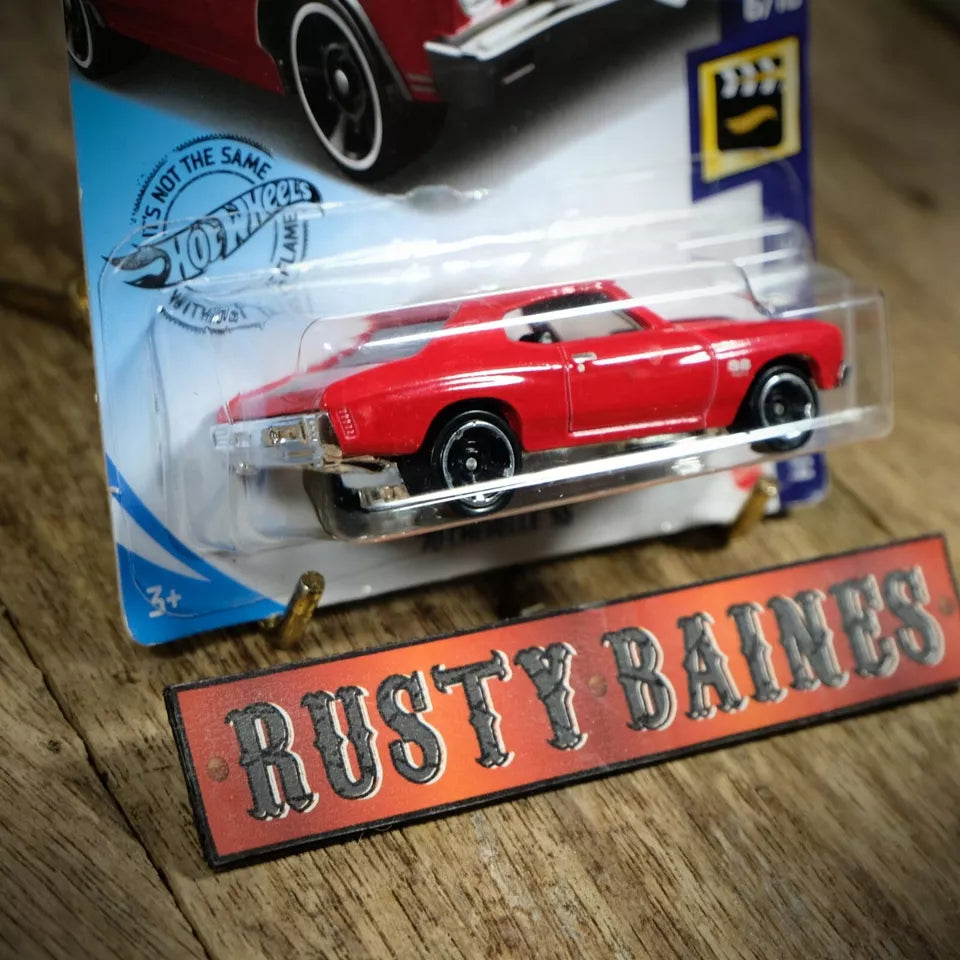 Hot Wheels, '70 Chevelle SS, HW Screen Time, Red, Long Card