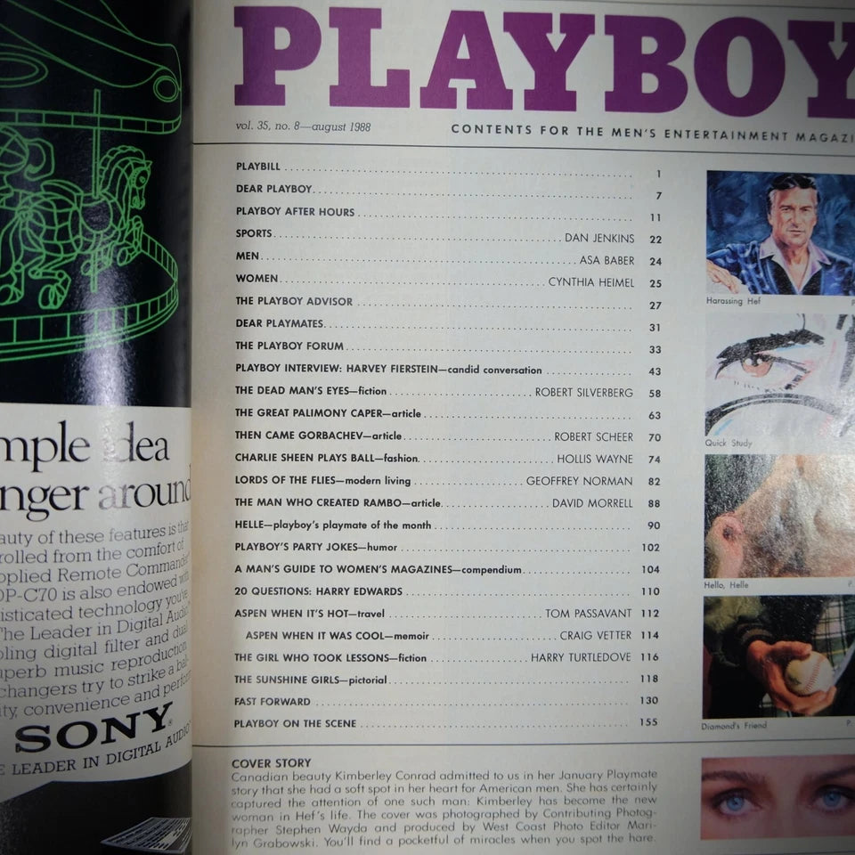 Playboy Magazine 1988 August