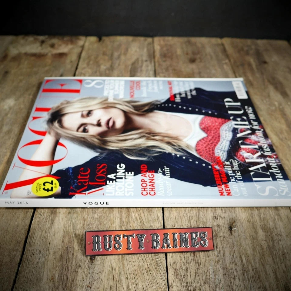 Vogue Magazine UK Back Issue, May 2016 Kate Moss