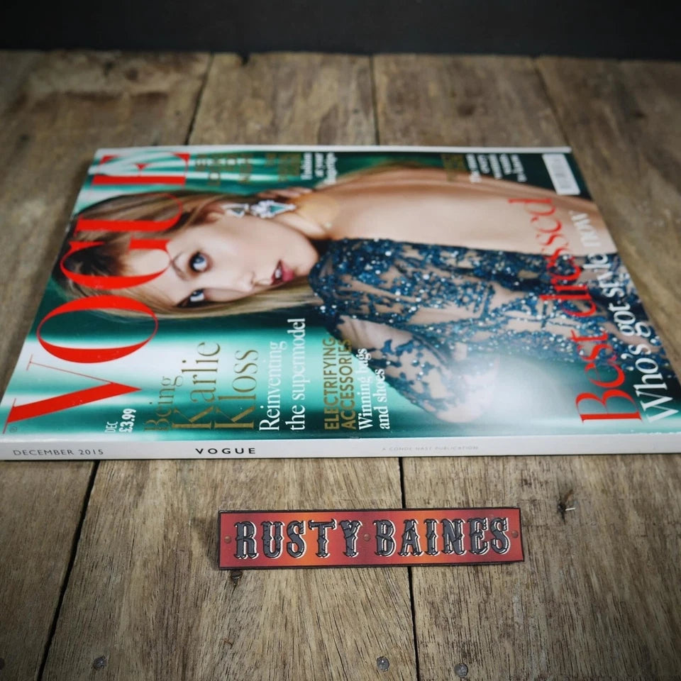 Vogue Magazine UK Back Issue, December 2015 Karlie Kloss