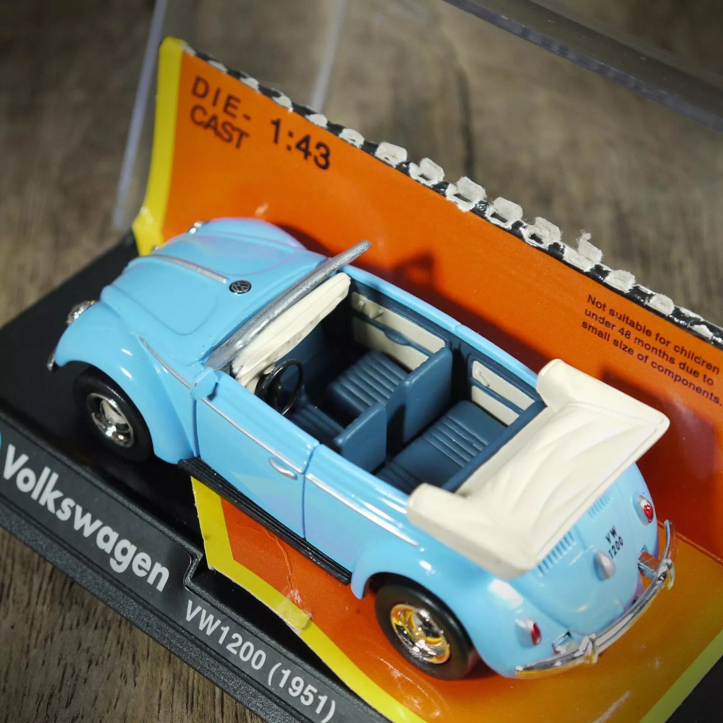 New-Ray Volkswagen VW Beetle 1200 Cabriolet 1951, Blue, 1/43