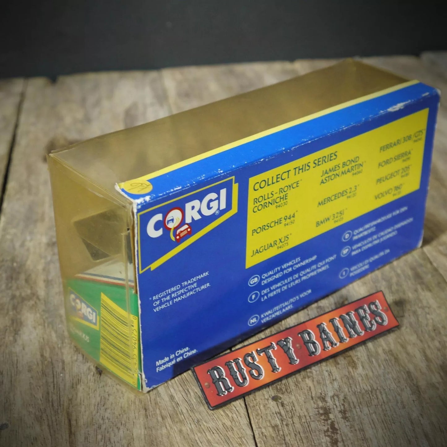 Corgi Jaguar XJS, Display Badge, Steel Blue Metallic, 1/36