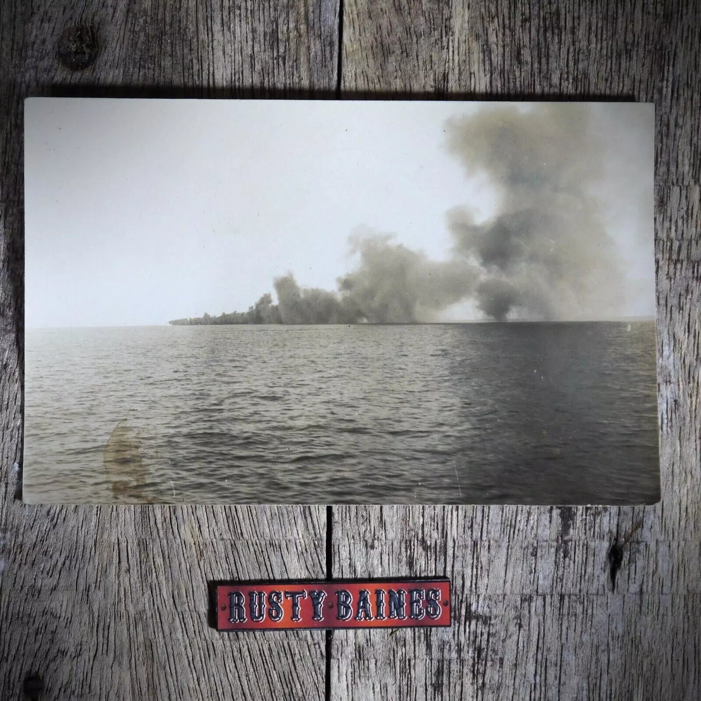 Postcard, Navy Destroyers Making a Smoke Screen, Real Photo