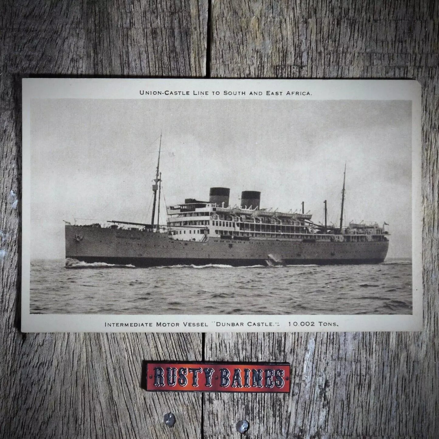 Postcard, MV Dunbar Castle, Union Castle Line to Africa