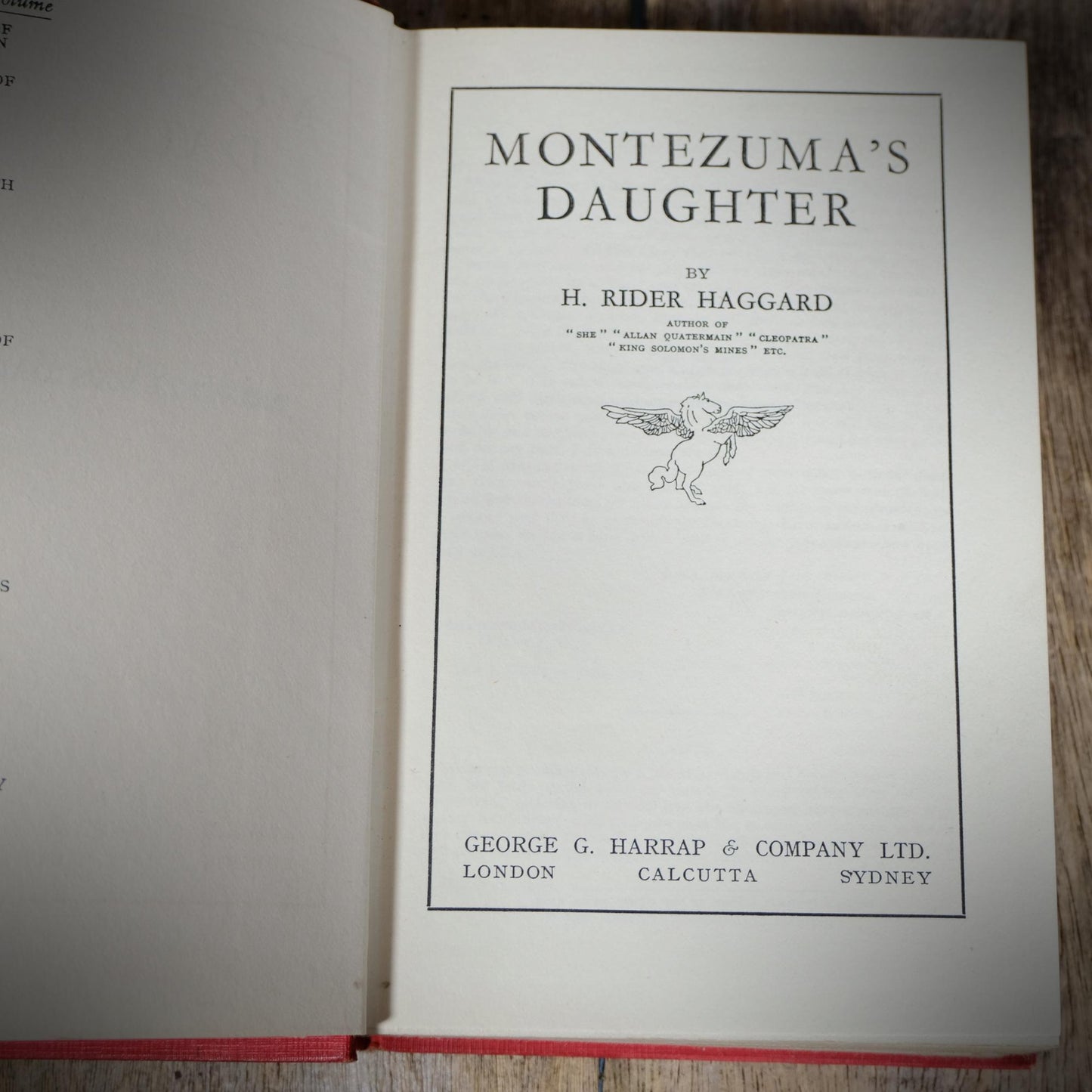 Montezuma's Daughter, H Rider Haggard, 1925 Hardcover