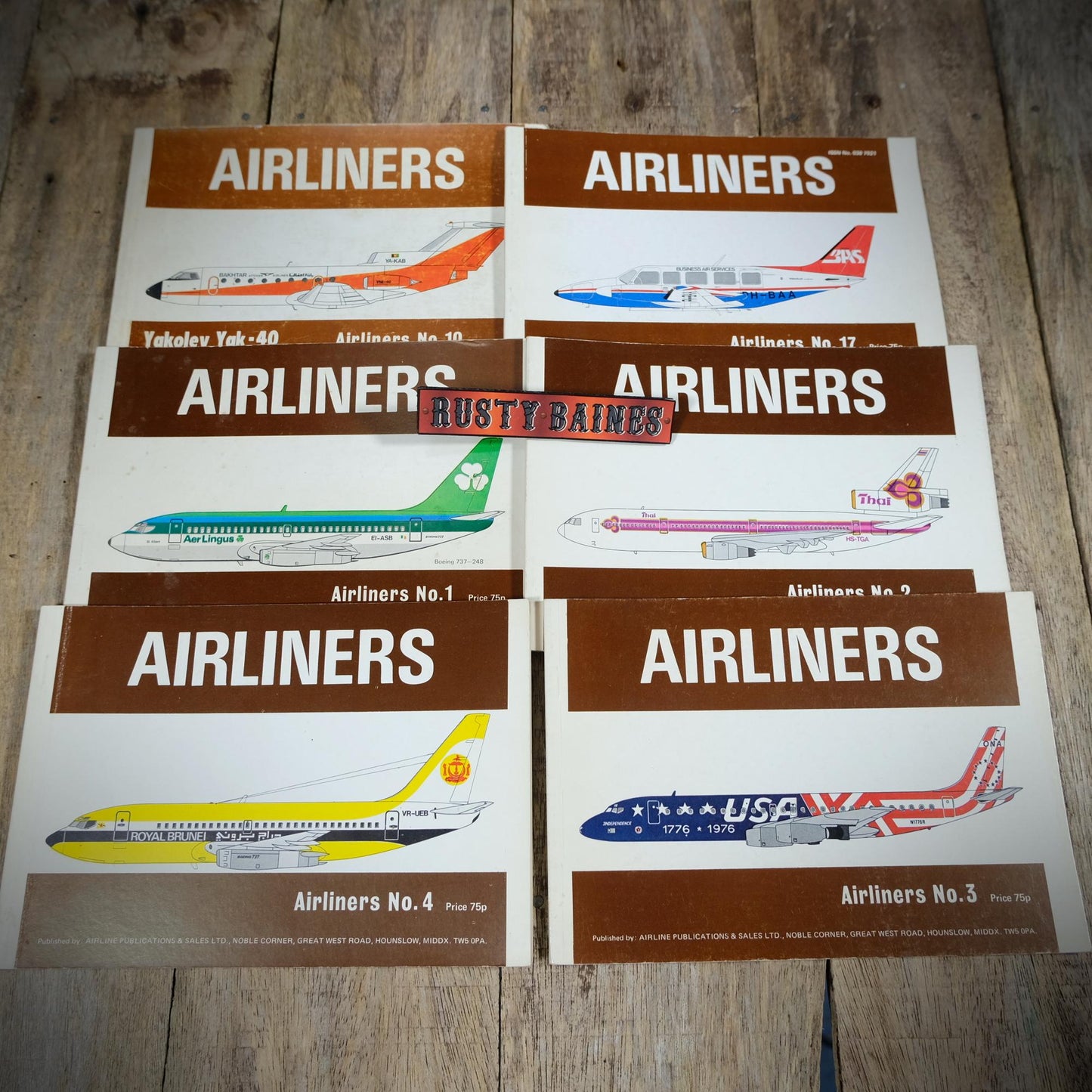 Airline Publications Airliner Series #1, 2, 3, 4, 10, 17, 1970s Softcover