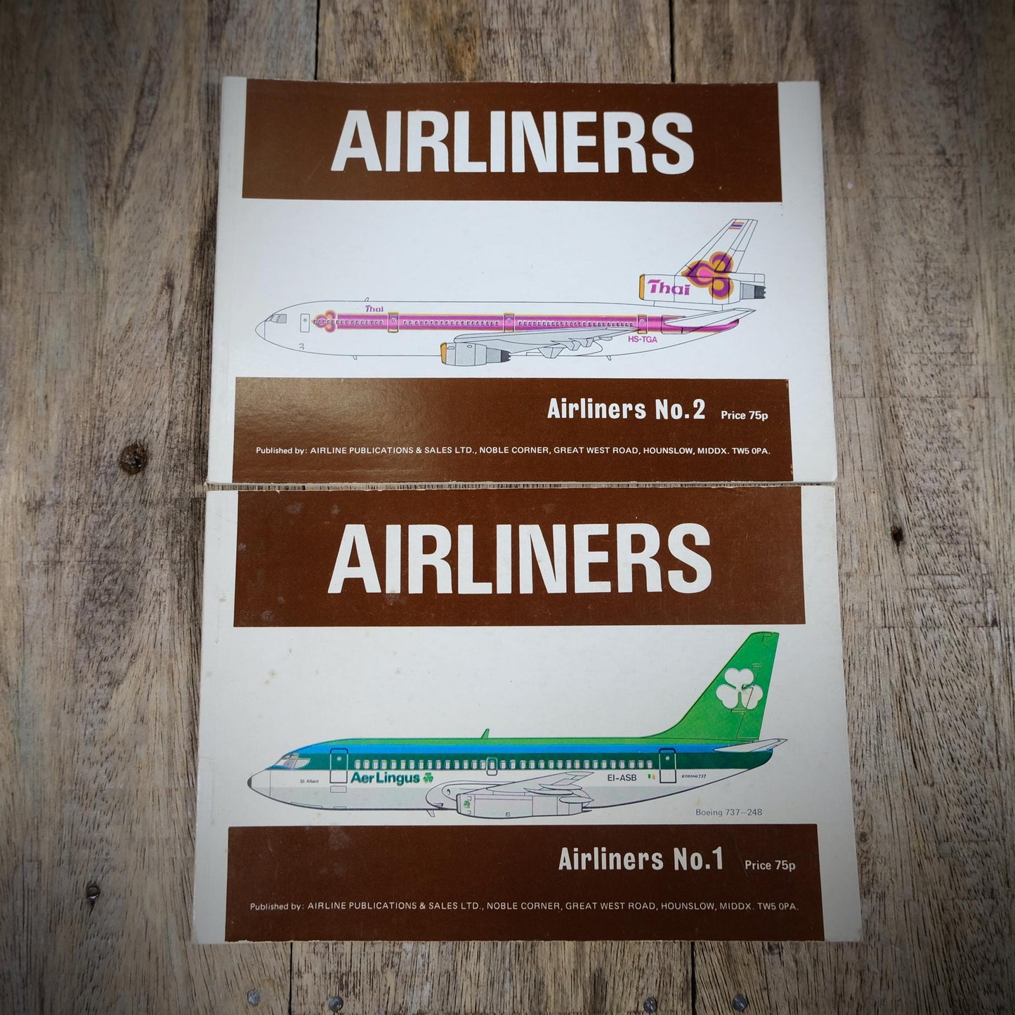 Airline Publications Airliner Series #1, 2, 3, 4, 10, 17, 1970s Softcover