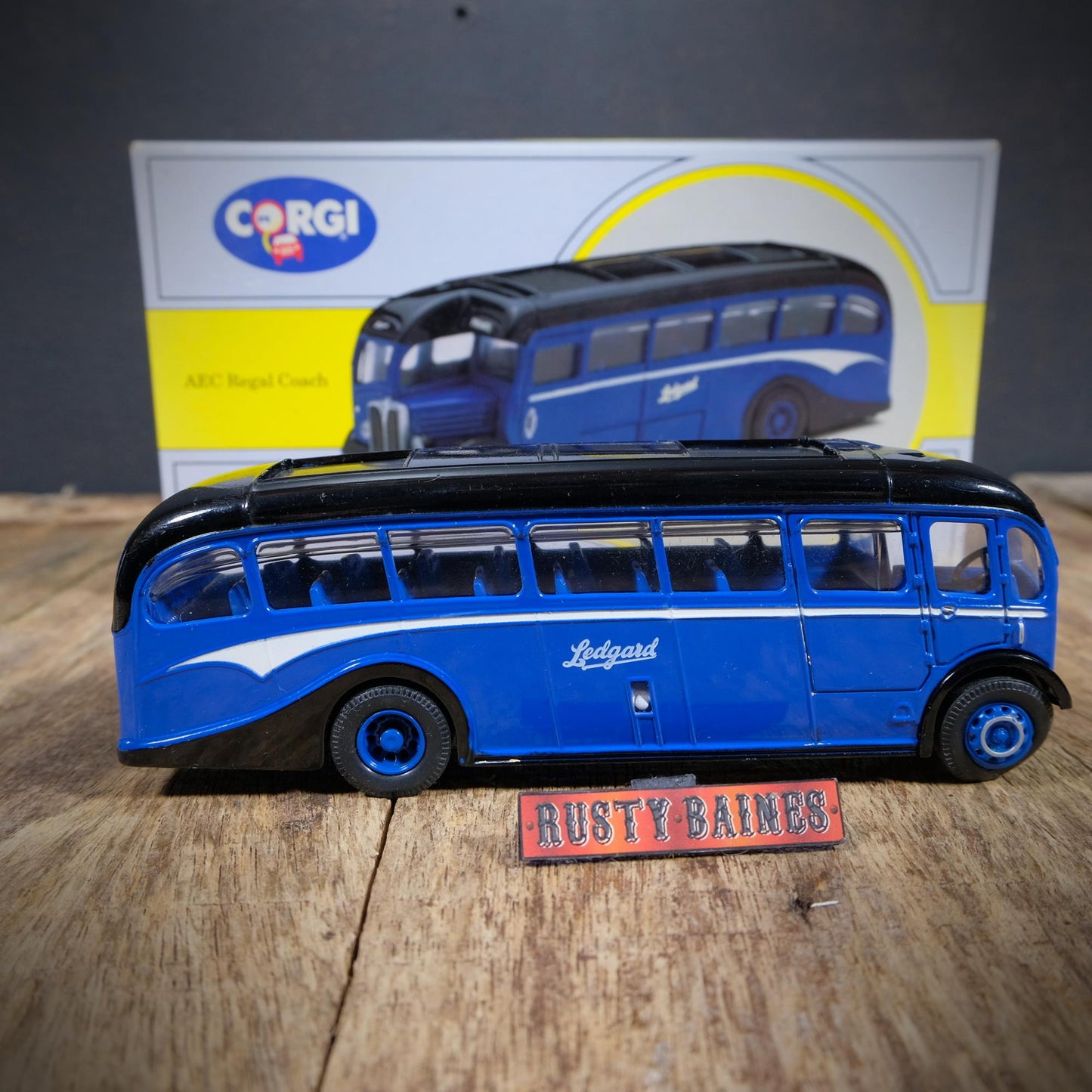 Corgi AEC Regal Coach, Ledgard Livery, Blue, Boxed